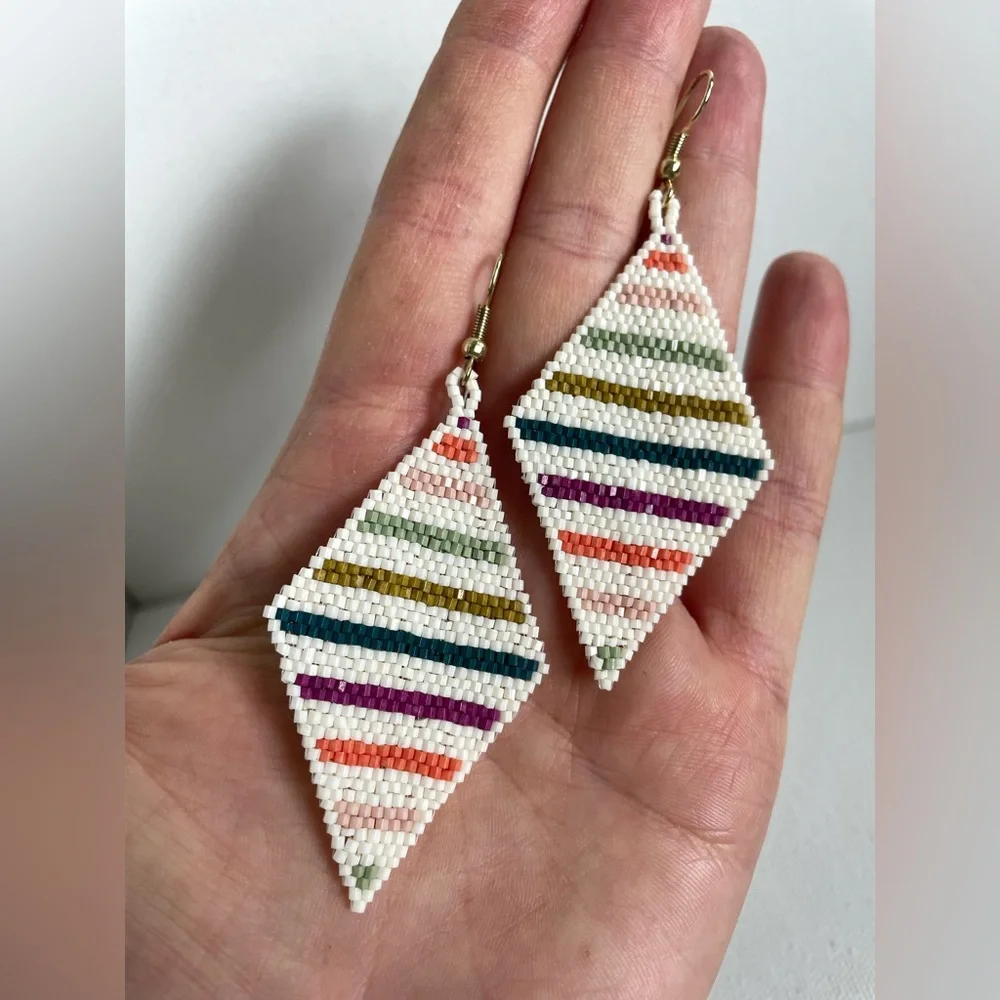Peyote technique hand made earrings - Picture 7 of 7